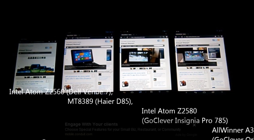 Mobile SoC performance Intel Atom Z2560 Z2580 MediaTek MT8389 AllWinner A31s